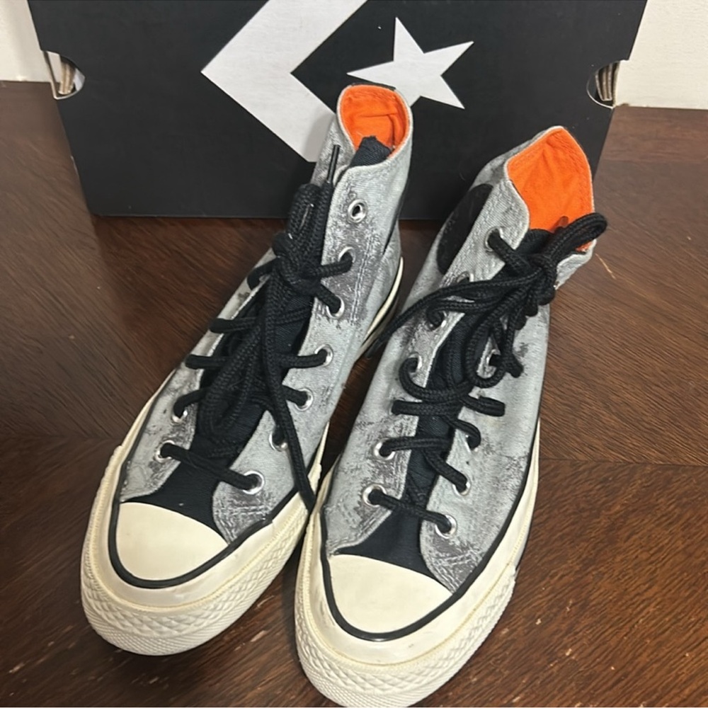 Converse Gray and Black High-Top Sneakers